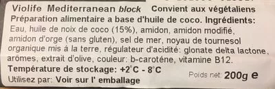 Lista de ingredientes del producto Violife Mediterranean Cheese Alternative Style Block X2 200G Violife 200 g