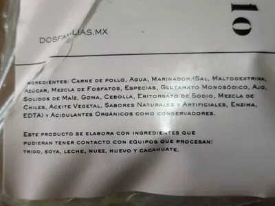 Lista de ingredientes del producto   