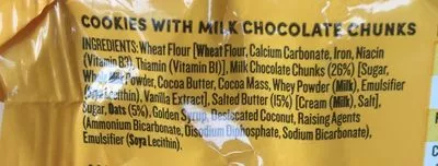 Lista de ingredientes del producto Milk chocolate chunk cookies East Coast Bakehouse 