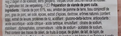 Lista de ingredientes del producto Saucisson de jambon Carrefour 100 g