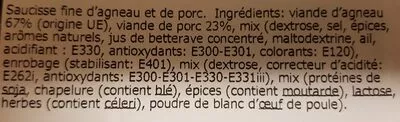 Lista de ingredientes del producto Merguez Carrefour 