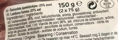 Lista de ingredientes del producto Lardons fumés Carrefour 