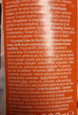 Lista de ingredientes del producto Choucroute garnie Carrefour 