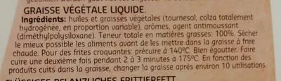 Lista de ingredientes del producto Graisse liquide végétale Delhaize 