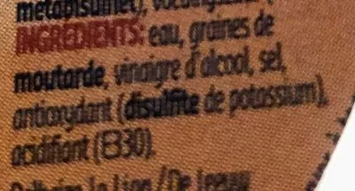 Lista de ingredientes del producto Moutarde de Dijon delhaize 195g