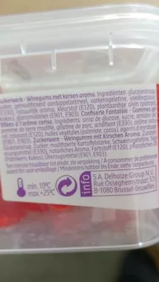 Lista de ingredientes del producto Cerises Delhaize 