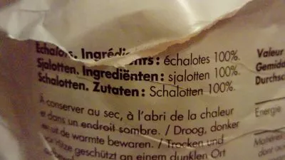 Lista de ingredientes del producto Échalotes Delhaize 