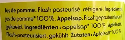 Lista de ingredientes del producto Jus de pomme Delhaize 1 litre