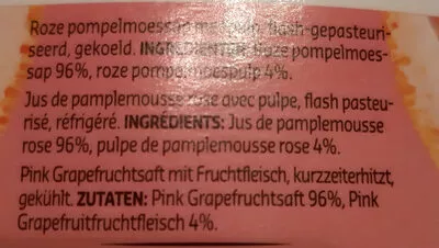 Lista de ingredientes del producto Pure classic Pamplemousse Delhaize 1 L