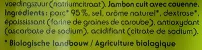 Lista de ingredientes del producto Jambon cuit avec couenne Delhaize 100g