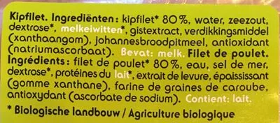 Lista de ingredientes del producto Filet de poulet Bio Delhaize 100g