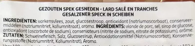 Lista de ingredientes del producto Lard petit déjeuner nature Delhaize 200 g