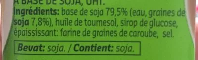 Lista de ingredientes del producto Soja cuisine Delhaize 200ml