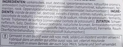 Lista de ingredientes del producto Filet de saxe Delhaize 100 g