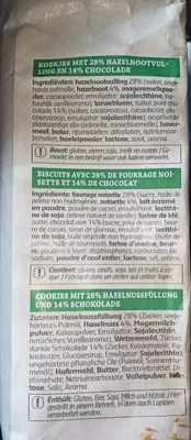 Lista de ingredientes del producto Cookies coeur fondant Delhaize 200 g