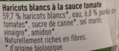 Lista de ingredientes del producto Haricots blancs à la sauce tomate Boni 360 g