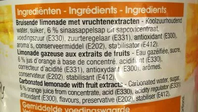 Lista de ingredientes del producto Orange Everyday 1,5 L