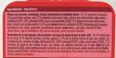 Lista de ingredientes del producto Mihoen goreng Boni 450 g