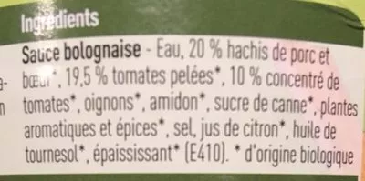 Lista de ingredientes del producto Sauce bolognaise Boni 510 g (500 ml)