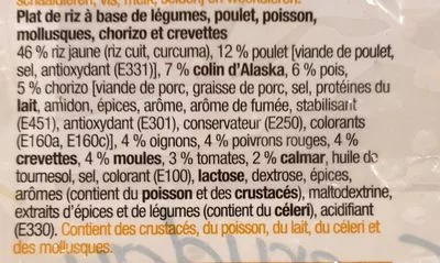 Lista de ingredientes del producto Paella royale Colruyt 1,5kg