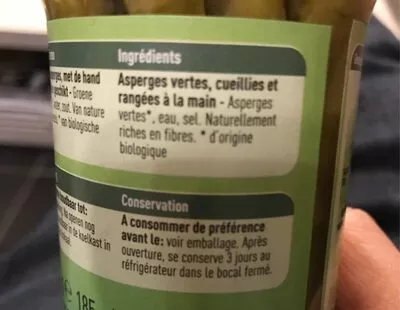 Lista de ingredientes del producto Asperges vertes Boni 330 g (185 g égoutté)