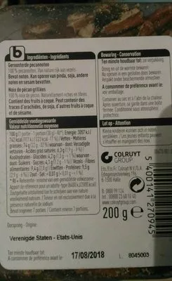 Lista de ingredientes del producto Noix De Pécan Grillées Boni 200 g