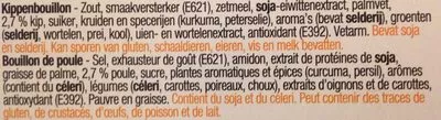 Lista de ingredientes del producto Cube bouillon de poule  120 g