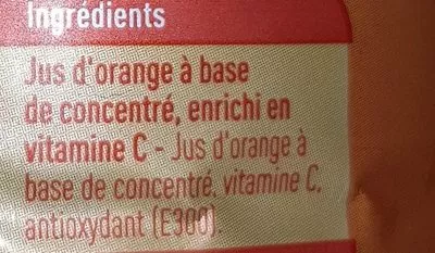 Lista de ingredientes del producto Jus orange Boni 1,5 L