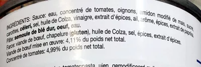 Lista de ingredientes del producto Ravioli à la sauce tomate Winny 800 g