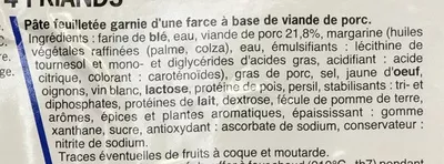 Lista de ingredientes del producto 4 Friands Winny 440 g