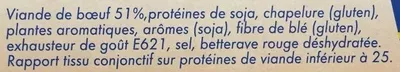 Lista de ingredientes del producto 10 New Burgers surgelés Winny 1kg