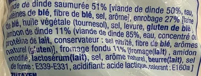 Lista de ingredientes del producto 10 cordons bleus Winny 1 kg