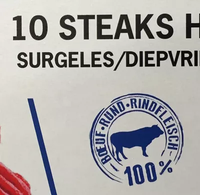 Lista de ingredientes del producto 10 steaks hachés surgelés Winny 10 * 100 g (1 kg)