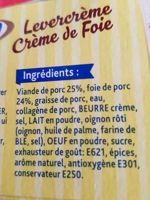 Lista de ingredientes del producto Crème de foie ZWAN 3X43 gr