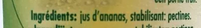 Lista de ingredientes del producto Préparation d'ananas pressé Materne 1 l