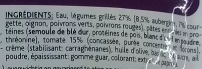 Lista de ingredientes del producto Mon Repas Pâtes Façon Méditerranéenne Gerlinéa 150 g