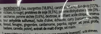 Lista de ingredientes del producto Mon repas de riz à l'indienne Gerlinéa 180 g