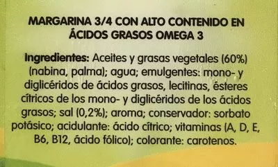 Lista de ingredientes del producto Omega 3 Vandermoortele 250 g