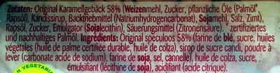 Lista de ingredientes del producto Pâte à tartiner au spéculos Lotus 400 g