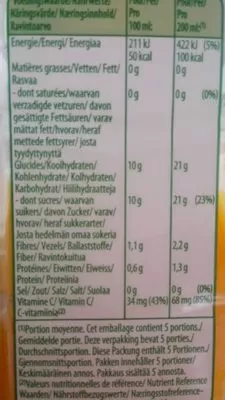 Lista de ingredientes del producto Clémentine pressée Tropicana 1 l