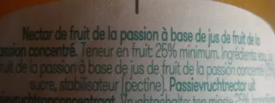 Lista de ingredientes del producto Nectar De Fruit : Passion  