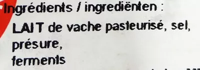 Lista de ingredientes del producto Fromage de Hervé piquant Herve Société 100 g