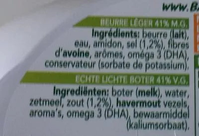 Lista de ingredientes del producto Beurre Balade Omega 3 Sel Marin Balade, Savencia 250g