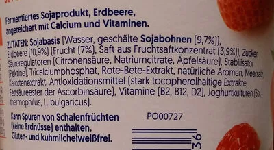 Lista de ingredientes del producto Erdbeere Alpro 500 g