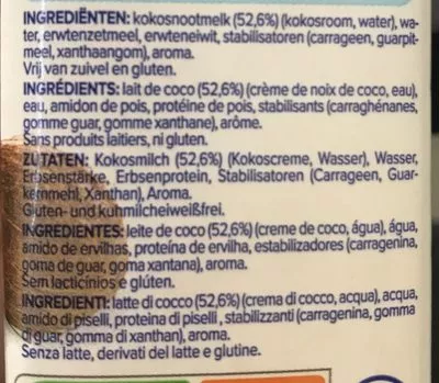 Lista de ingredientes del producto Cuisine coconut Alpro 251 g (250 ml)