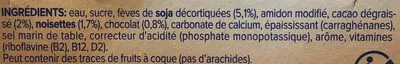 Lista de ingredientes del producto Dessert moment noisettes chocolat Alpro 250 g ℮, 2 pots de 125 g