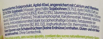 Lista de ingredientes del producto Apfel Kiwi Alpro 400 g