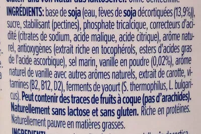 Lista de ingredientes del producto Skyr Style Vanille Alpro 400 g