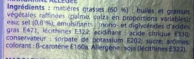 Lista de ingredientes del producto Margarine allégée 100% végétale Olma 500 g