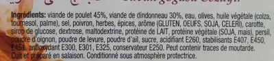 Lista de ingredientes del producto Blanc de poulet à l'algérienne Volibon 130 g